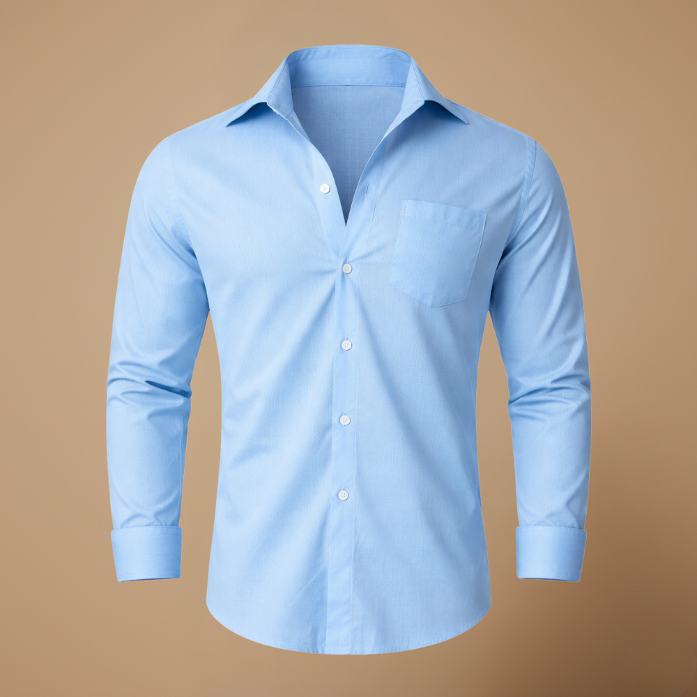 Men's casual slim fit long sleeve shirt with button closure Fashion Grand