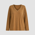 Women’s relaxed v-neck long sleeve blouse Fashion Grand