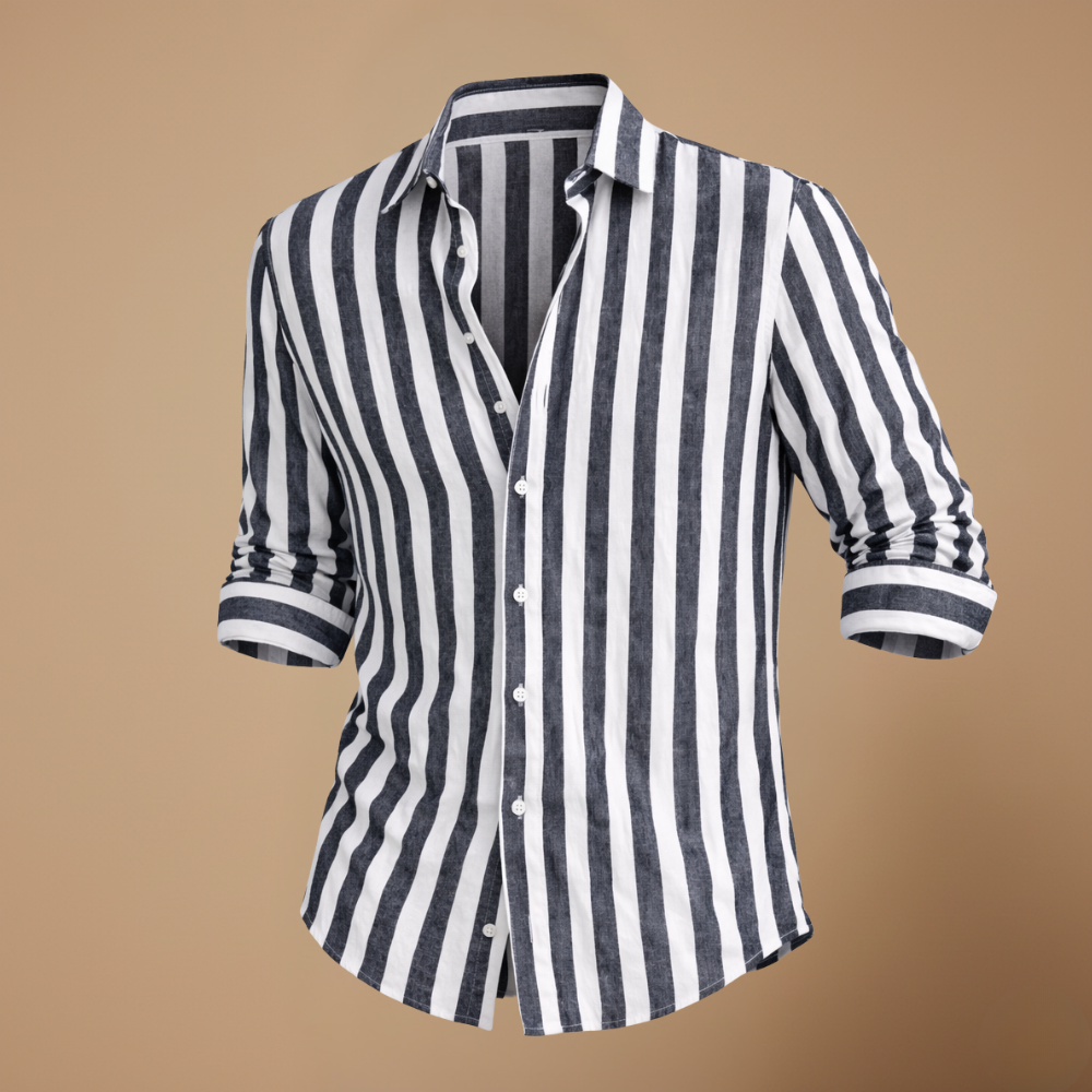 Men's striped long sleeve shirt with slim fit design Fashion Grand