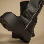 Women's buckle detail platform boots Fashion Grand