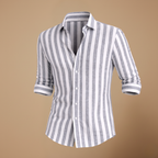 Men's striped long sleeve shirt with slim fit design Fashion Grand