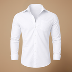 Men's casual slim fit long sleeve shirt with button closure Fashion Grand
