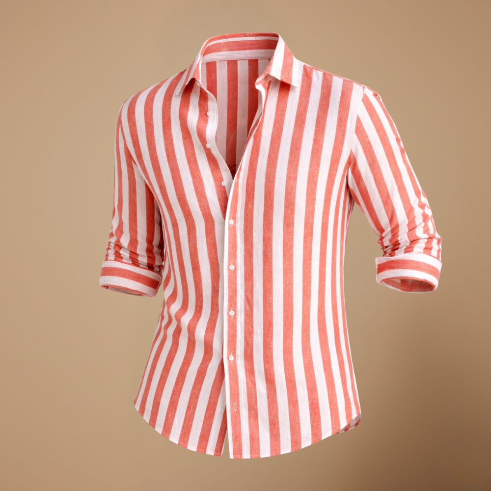 Men's striped long sleeve shirt with slim fit design Fashion Grand