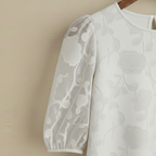 Women's chiffon round neck puff sleeve blouse Fashion Grand