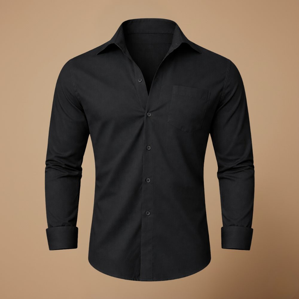 Men's casual slim fit long sleeve shirt with button closure Fashion Grand