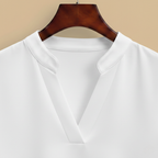 Women's v-neck short sleeve stand-up collar blouse Fashion Grand