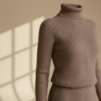Women's high collar knitted sweater and skirt set Fashion Grand