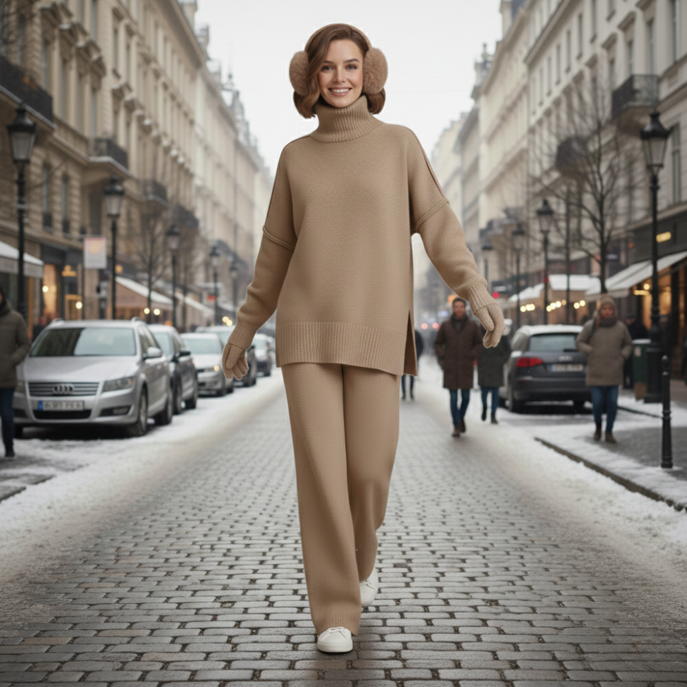 Women’s chunky knit two piece set Fashion Grand