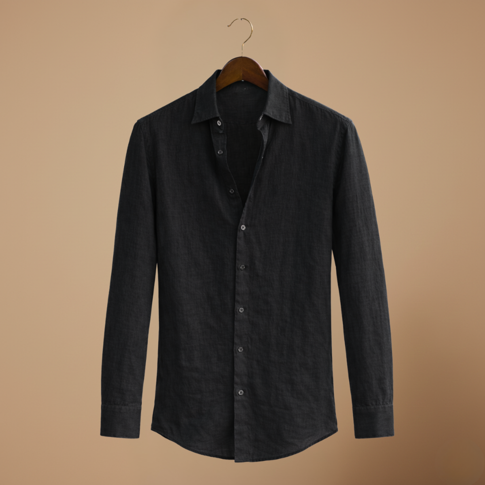 Men's modern long sleeve shirt with tailored slim fit cut Fashion Grand