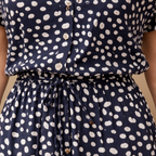 Women’s short sleeve belted midi summer dress Fashion Grand