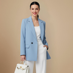 Women's Light Coloured Vintage Notched Lapel Blazer Fashion Grand