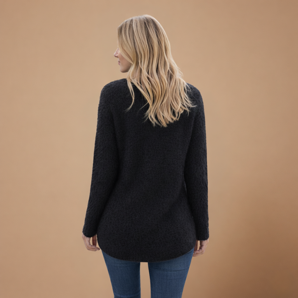 Women’s long loose o-neck pullover jumper Fashion Grand