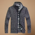 Men's full zip up high collar knit jumper Fashion Grand