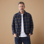 Men's plaid long sleeve shirt with button front closure Fashion Grand