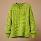 Women's oversized v-neck thick cable sweater Fashion Grand