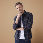 Men's plaid long sleeve shirt with button front closure Fashion Grand