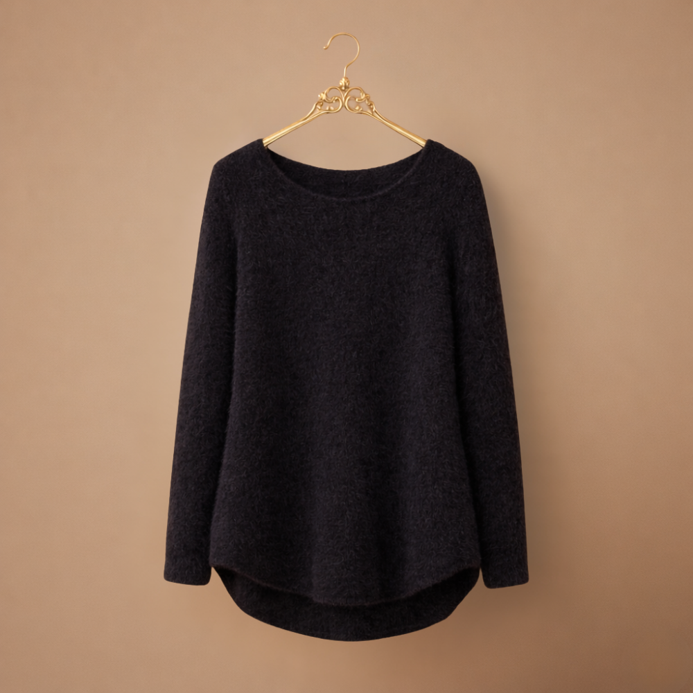 Women’s long loose o-neck pullover jumper Fashion Grand