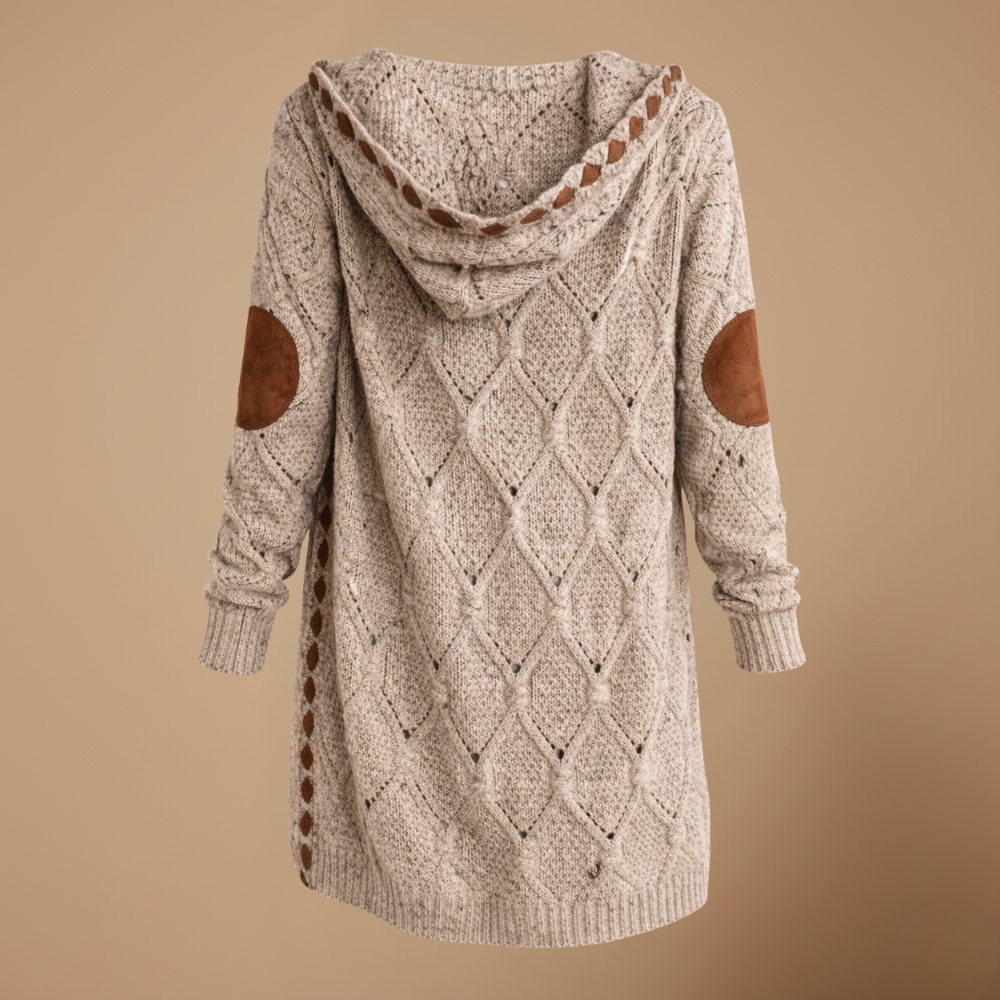 Women's long knitted hooded cardigan Fashion Grand