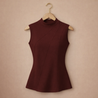 Women's asymmetrical draped sleeveless blouse Fashion Grand