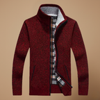 Men's full zip up high collar knit jumper Fashion Grand