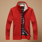 Men's full zip up high collar knit jumper Fashion Grand
