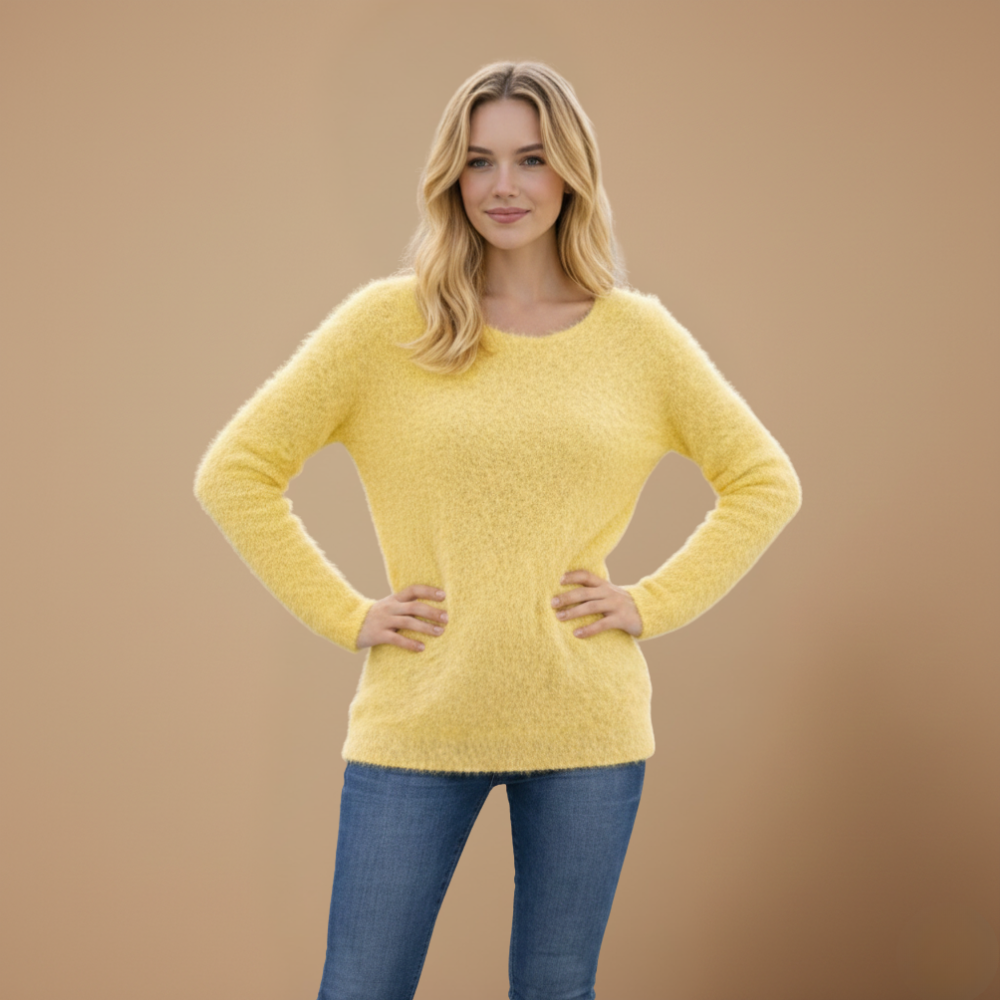 Women’s long loose o-neck pullover jumper Fashion Grand