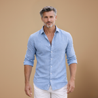 Men's casual slim fit long sleeve shirt with button closure Fashion Grand
