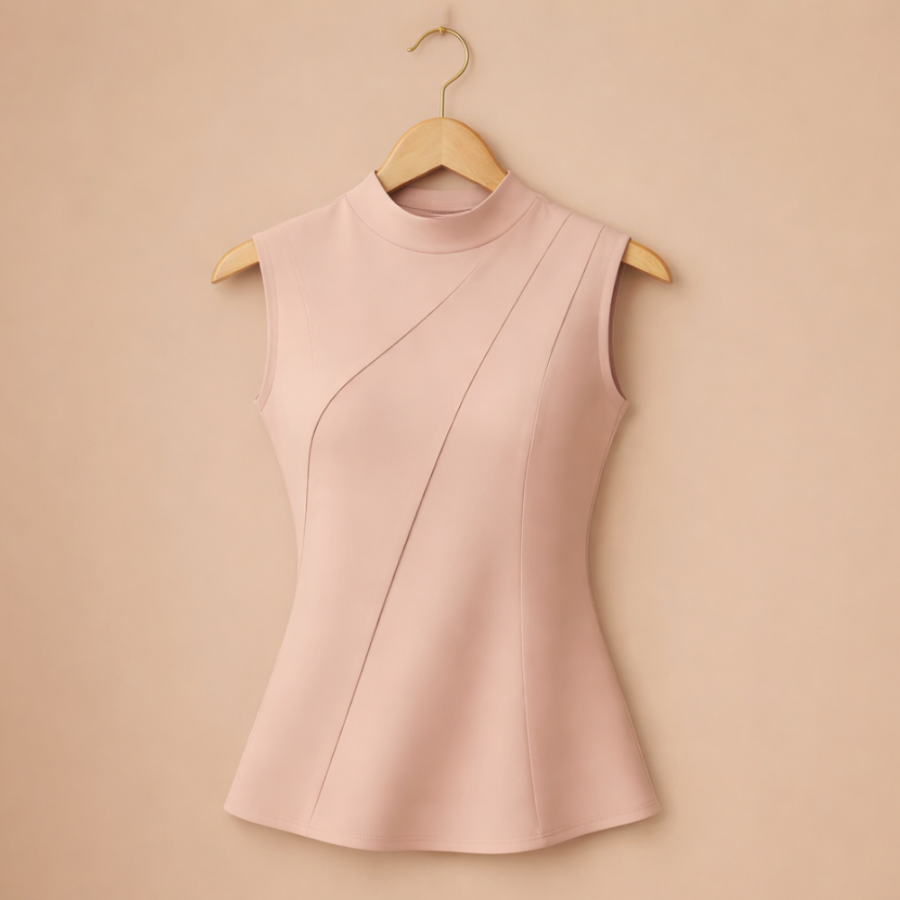 Women's asymmetrical draped sleeveless blouse Fashion Grand