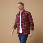 Men's plaid long sleeve shirt with button front closure Fashion Grand
