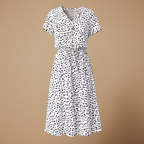 Women’s short sleeve belted midi summer dress Fashion Grand