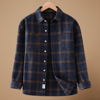 Men's plaid long sleeve shirt with button front closure Fashion Grand