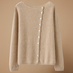 Women’s asymmetric buttoned design knitted jumper Fashion Grand