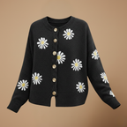 Women's floral embroidered button-up cardigan Fashion Grand