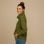 Women's turtleneck button puff sleeve knitted jumper Fashion Grand