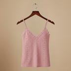 Women’s lace trim v-neck cropped camisole top Fashion Grand