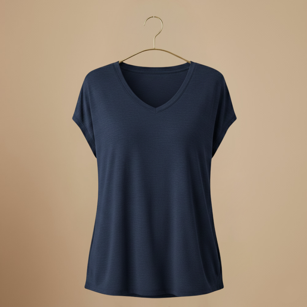 Women's casual v-neck short-sleeve t-shirt Fashion Grand