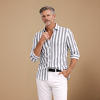 Men's striped long sleeve shirt with slim fit design Fashion Grand