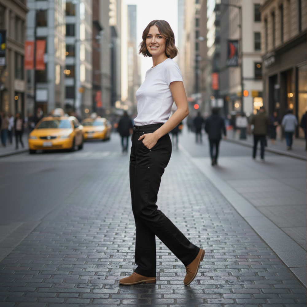 Women's casual minimalist denim pants Fashion Grand