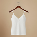 Women’s lace trim v-neck cropped camisole top Fashion Grand