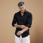 Men's casual slim fit long sleeve shirt with button closure Fashion Grand