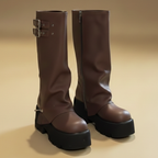 Women's buckle detail platform boots Fashion Grand