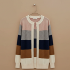 Women's knitted striped open cardigan Fashion Grand