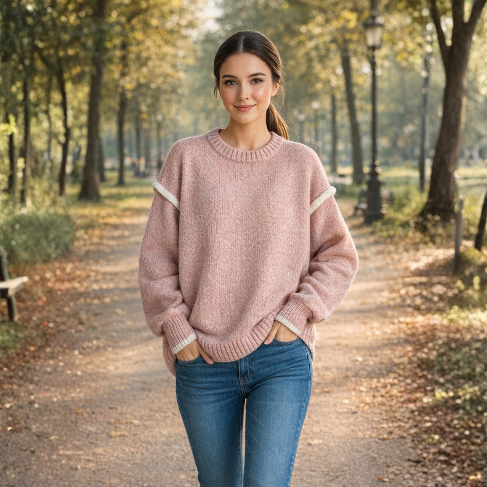 Women’s casual knit Loose round-neck pullover jumper Fashion Grand