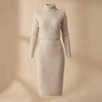 Women's high collar knitted sweater and skirt set Fashion Grand