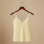 Women’s lace trim v-neck cropped camisole top Fashion Grand
