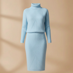 Women's high collar knitted sweater and skirt set Fashion Grand