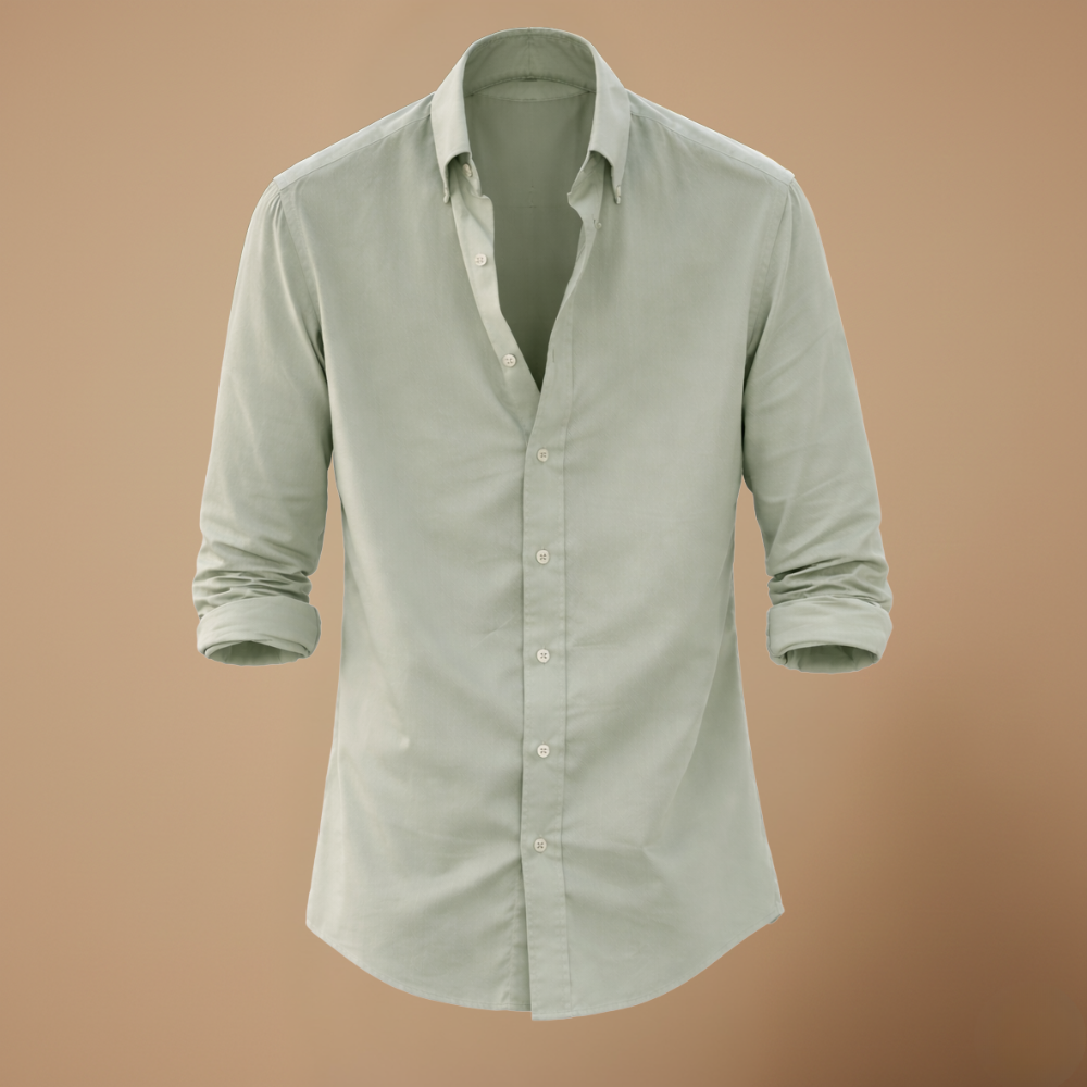Men's modern slim fit long sleeve shirt with button front closure Fashion Grand