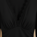 Women’s long sleeve lace v-neck blouse Fashion Grand