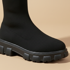 Women's elasticated mid calf boots Fashion Grand