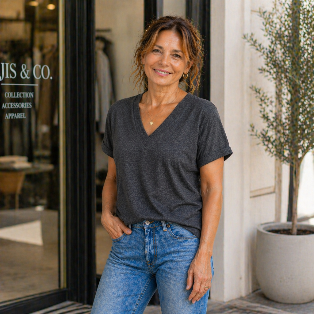 Women’s v-neck loose fit casual blouse Fashion Grand
